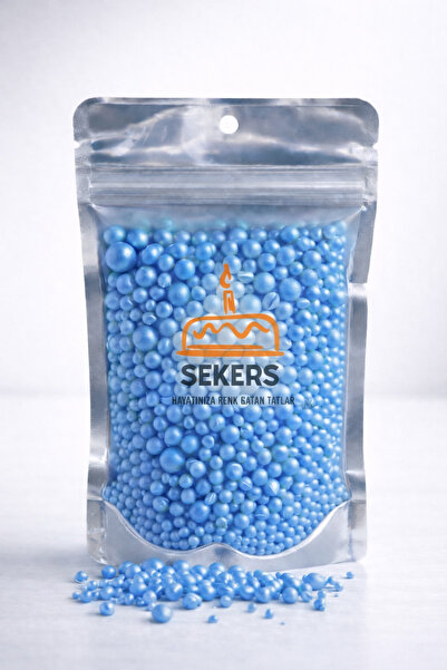 şekers hayatınıza renk katan tatlar Mavi Mix Dekoratif Boncuk Şeker 40gr