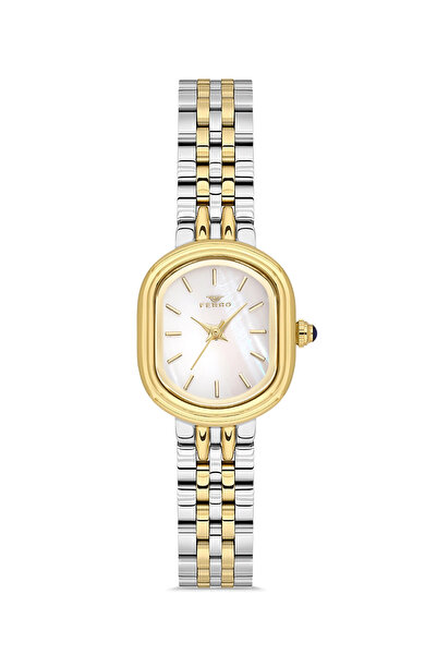 FERRO Yellow and Silver Women's Wristwatch Fl88743A-D 3 Atm Water Resistant 2...