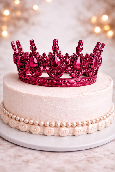 Happyewent Fuchsia Stone Princess Crown – Stylish Birthday & Party Crown with...