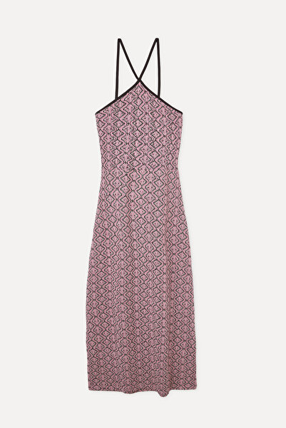 Mudo Jakarli Askili Halter Neck Long Dress