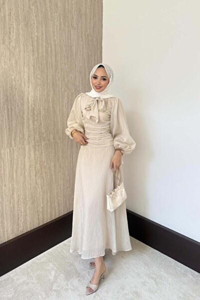 QUQA Belden Oturtmalı Elbise - Taş