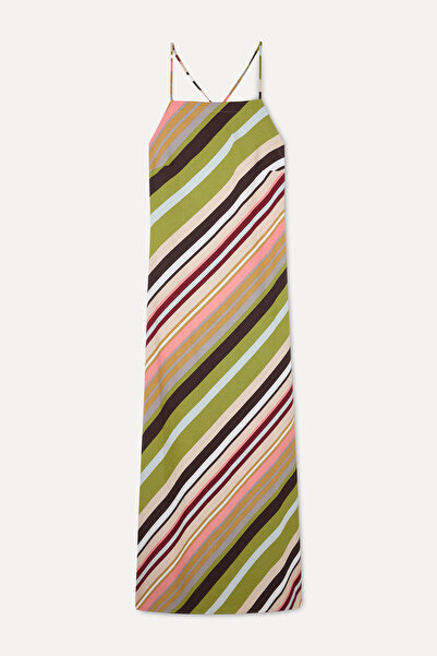 Mudo Sleeveless Midi Dress with Patterned Back Detail