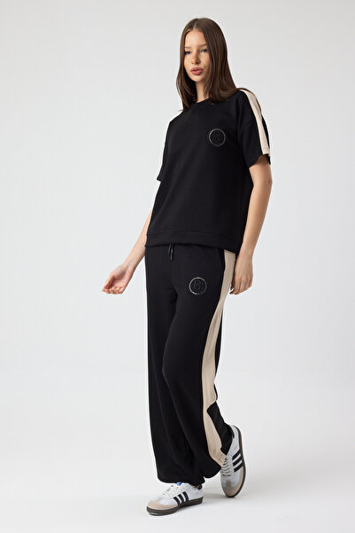 zitex Σετ φόρμας με φαρδιά μπατζάκια, με λεπτομέρειες από κέντημα και πέτρες,...