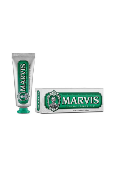 MARVES معجون أسنان كلاسيك بنكهة النعناع القوي، بنكهة النعناع الإضافية، 25 مل