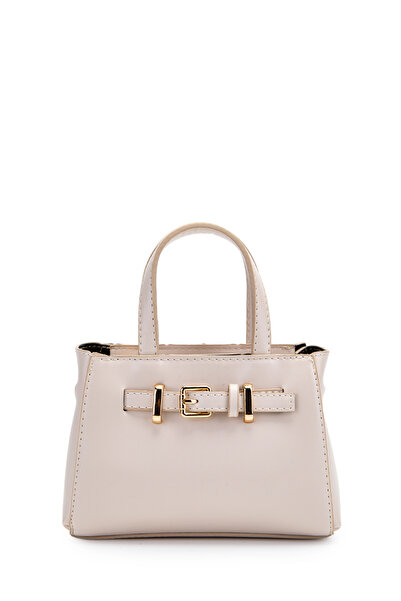 minebag Belt Detailed Mini Nadia Women's Crossbody Bag Cream