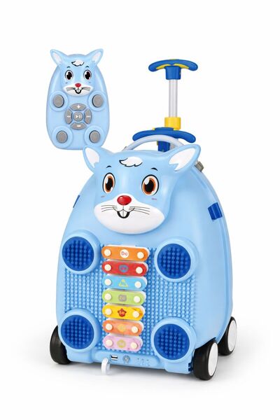 NO BRAND Troler / Valiză Copii 2 în 1 Muzical – Microfon, Bluetooth, Telecoma...