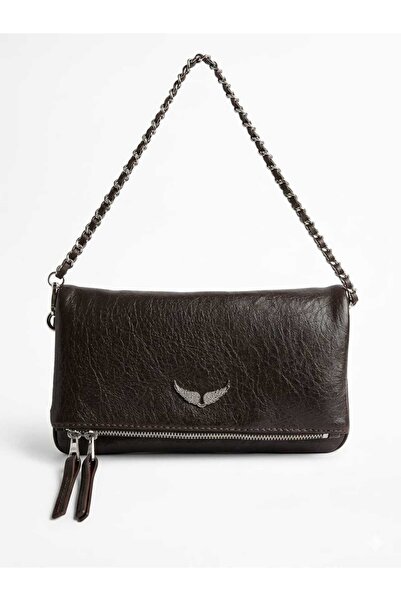 SÜYA Çanta & Kemer Women's Foldable Angel Emblem Leather Double Strap Hand an...