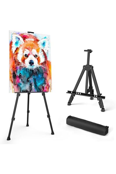 Arabest حامل عرض للوحات الفنية مع حقيبة حمل، حامل ثلاثي القوائم محمول قابل لل...