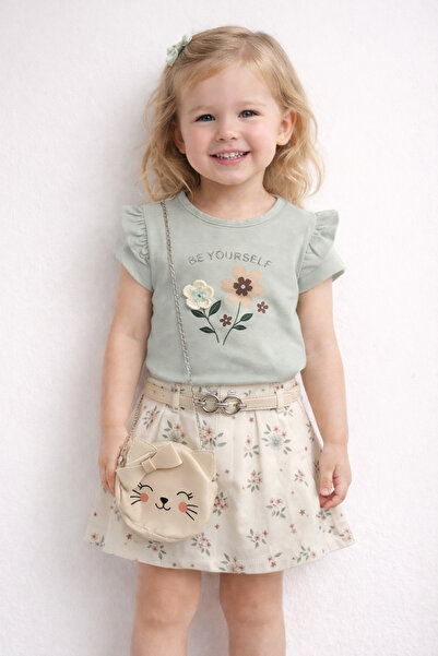 SANTRALBEBE Girl's 2-5 Years Old Skirt and Bag Set