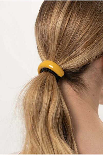 Katia&Bony Yellow Oval Rubber Buckle with Bone Accessories