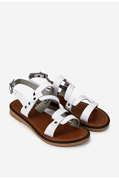 Dasha Sandale dama albe confectionate din piele naturala