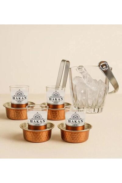 Bk Gift Kişiye Özel 10 Parça Ehlikeyf Rakı Seti ve Buz Kovası Hediyelik Takım...
