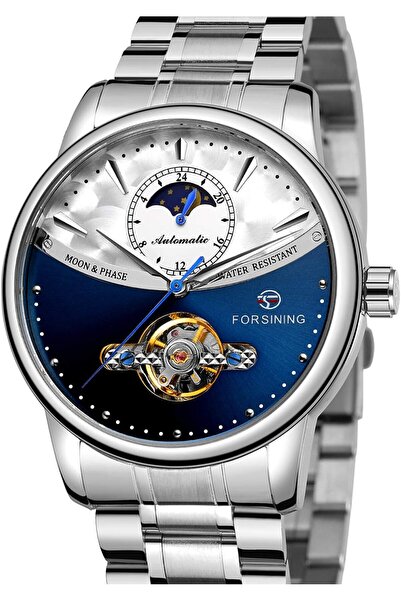 Forsining Automatic Watch for Men – Skeleton Tourbillon, Moon Phase Display, Waterproof, Stainless