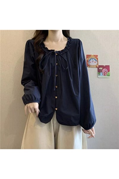 FASHION Elegant Ruffle Tie Neack Top for Women