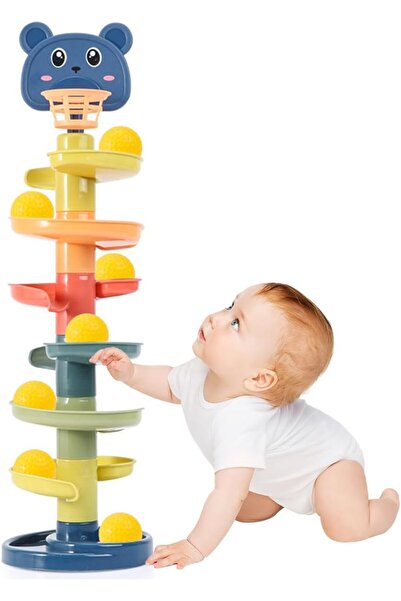 Arabest برج إسقاط الكرات بستة طبقات مع 7 كرات، لعبة تعليمية للأطفال من سن 1-4...