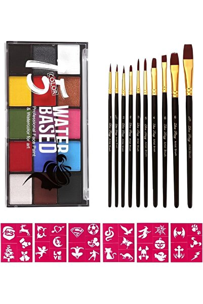 Arabest 15 Color Water-Based Face Paint Set, Quick-Dry Body Paint for Cosplay...