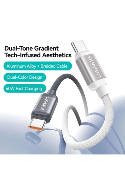 1way Usams Type-C to Type-C Cable - Fast Charging and Sleek Design