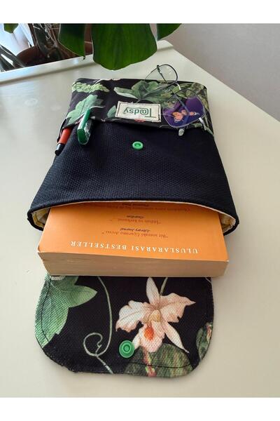 Tadsy Botanical Floral Patterned Book Cover Stylish and Book Protective Cover with Pocket Multi-Purpose Gift 19X25 cm