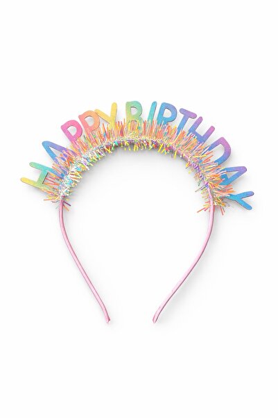 TAKIŞTIR Mixed Color Happy Birthday Written Crown