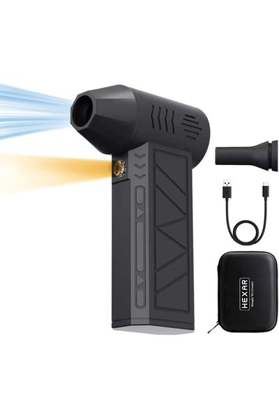 Generic مروحة توربينية محمولة مع إضاءة LED ومنفاخ هواء صغير بسعة 5000 مللي أم...