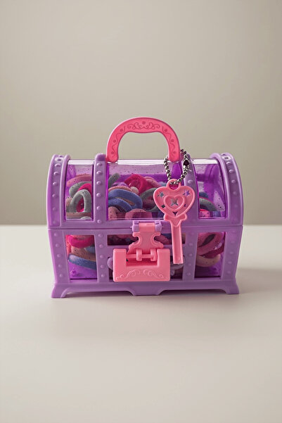 TAKIŞTIR Σετ λαστιχένιας πόρπης σε μωβ χρώμα με θήκη αποθήκευσης