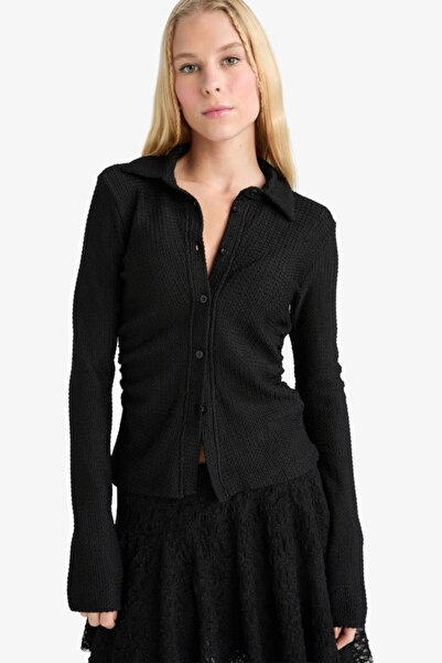 DeFacto Kadın Uzun Kol Gömlek F9284AX/BK81