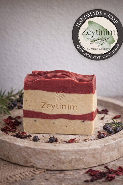 Doğal Zeytinyağlı Hibiskus Sabun