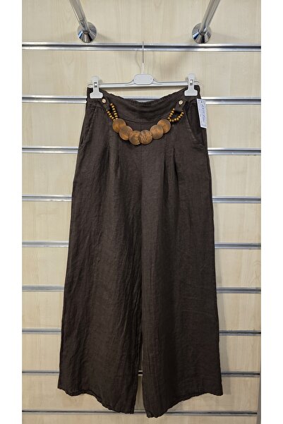 Park Moda Women's Linen Trousers with Belt Accessory