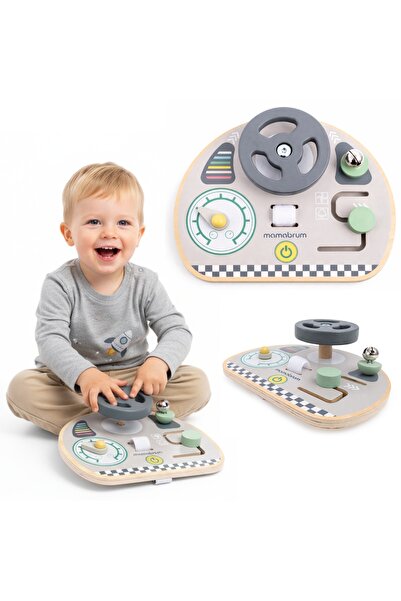 mamabrum Tablă Montessori mini din lemn tip bord auto