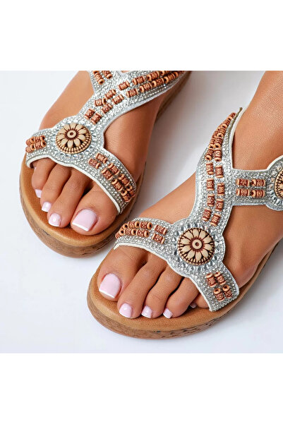 Zaira Sandale Dama cu Platforma Mariah Argintii #15596 - 37