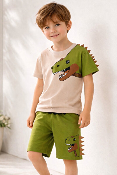 Beka Kids Set din două piese pentru băieți, cu mânecă scurtă, imprimeu cu din...