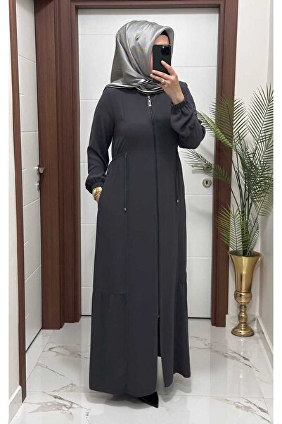 masalabiyem 5344 K 150 غطاء رأس رمادي اللون بحزام خصر قابل للتعديل