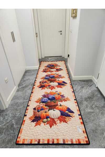 YTR HOME Dijital Baskı Yıkanabilir Kaymaz Taban Dekoratif Salon Mutfak Halısı...