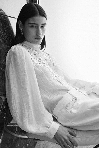 H&M Lace-yoke blouse