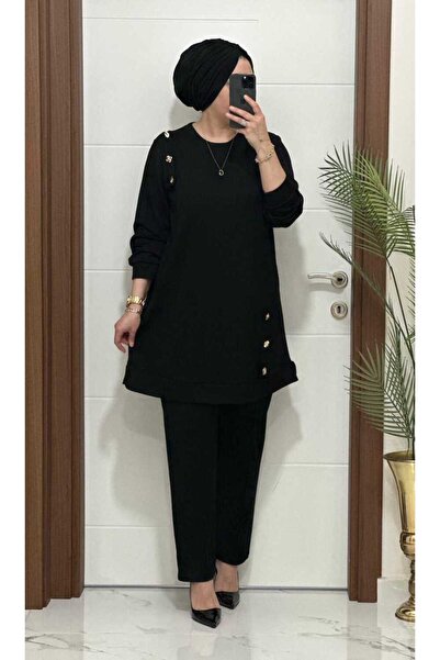 masalabiyem 1313 K 150 Black Button Detail Yakamoz Set