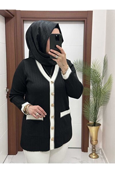 masalabiyem 6161 K 140 Black New Season Merserized Cardigan in Stock