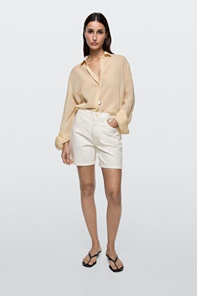 Massimo Dutti Orta bel denim şort