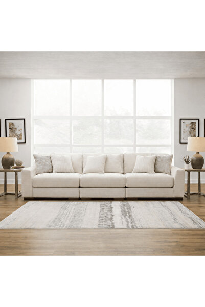 Ashley Furniture أريكة لينديبورو بني/بيج مقاس XL