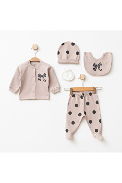 Aziz Bebe Baby Girl Embroidered 5-Piece Hospital Discharge Set 0 Months - 3 M...