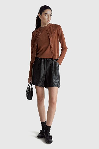 United Colors of Benetton Silvery Buttoned Crew Neck Slim Fit Cardigan Model ...