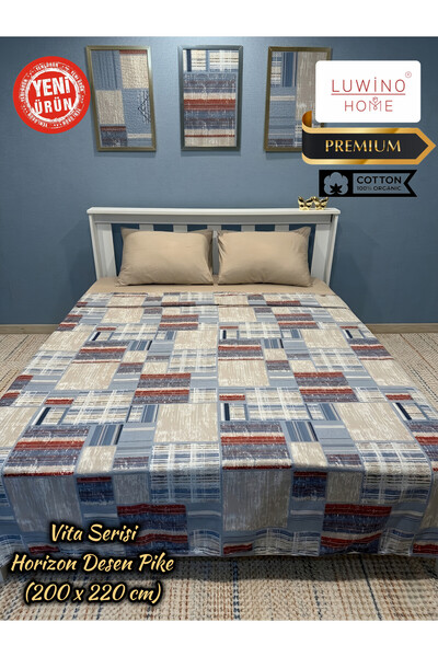 LUWİNO HOME Double Pique, Bedspread 100% Cotton Vita Series 200 X 220 cm