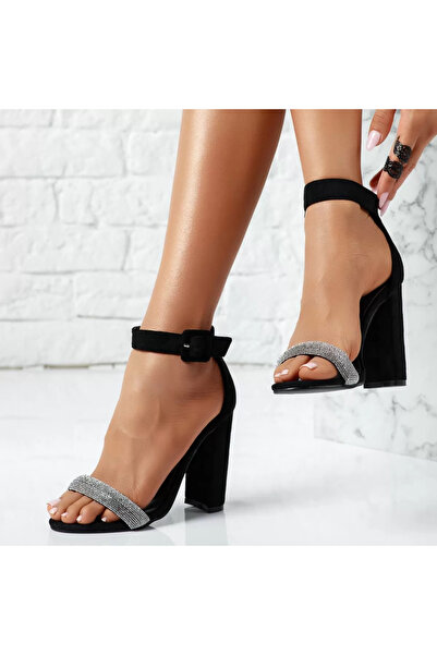 Zaira Γυναικεία Σανδάλια με Τακούνια Ζέρα Μαύρο/Ασημί # 14184 - 39