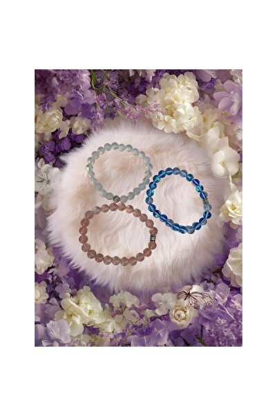 BEST PARTİ Best 3-Piece Original Pink Quartz Blue Quartz and Moonstone Bracelet