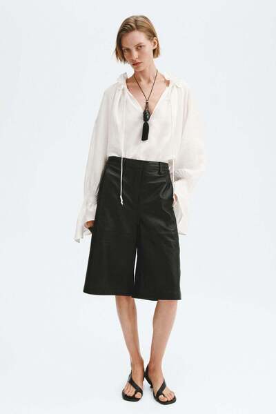 H&M Oversized linen-blend shirt