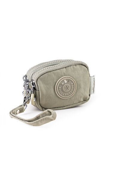 İMAKS Mini Size Crinkle / Clinkir Fabric 3 Zipper Wristlet Strap Coin Purse M...