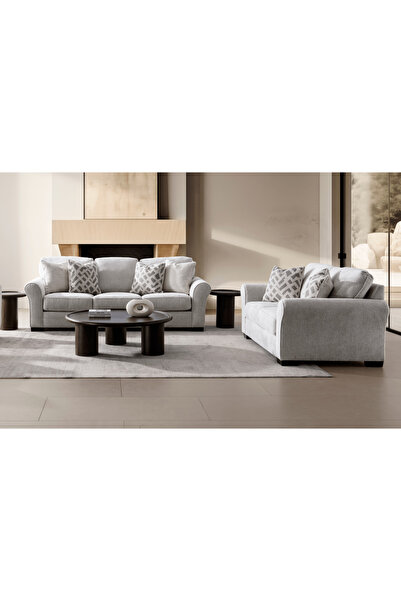 Roots Furniture طقم غرفة معيشة ديلون جراي (أريكة + كنبة ثنائية المقعد)