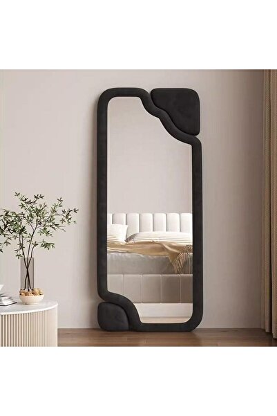 Decorhills Full Length Mirror, Corner Arrows Modern Design, Velvet Fabric Fra...