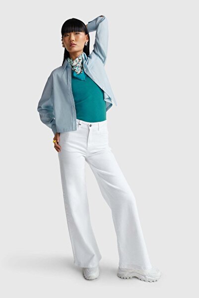 United Colors of Benetton Light Blue Women's / Girls' Cotton Blended Stretch ...