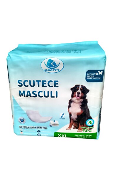 Clean Pets Scutece pentru câini masculi, mărime extra mare (XXL, 69-94 cm), 12 bucăți
