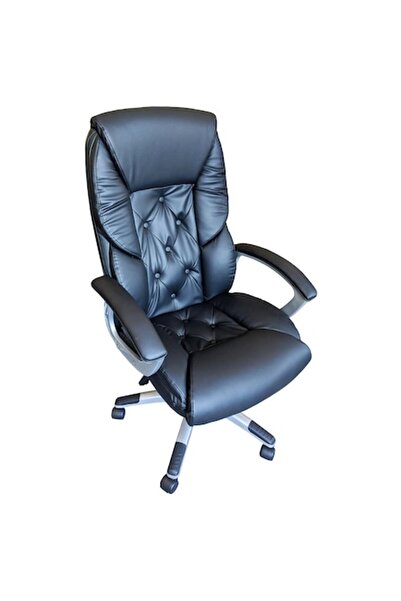 zendeco Scaun executiv Comodo B26, Negru, Piele ecologică